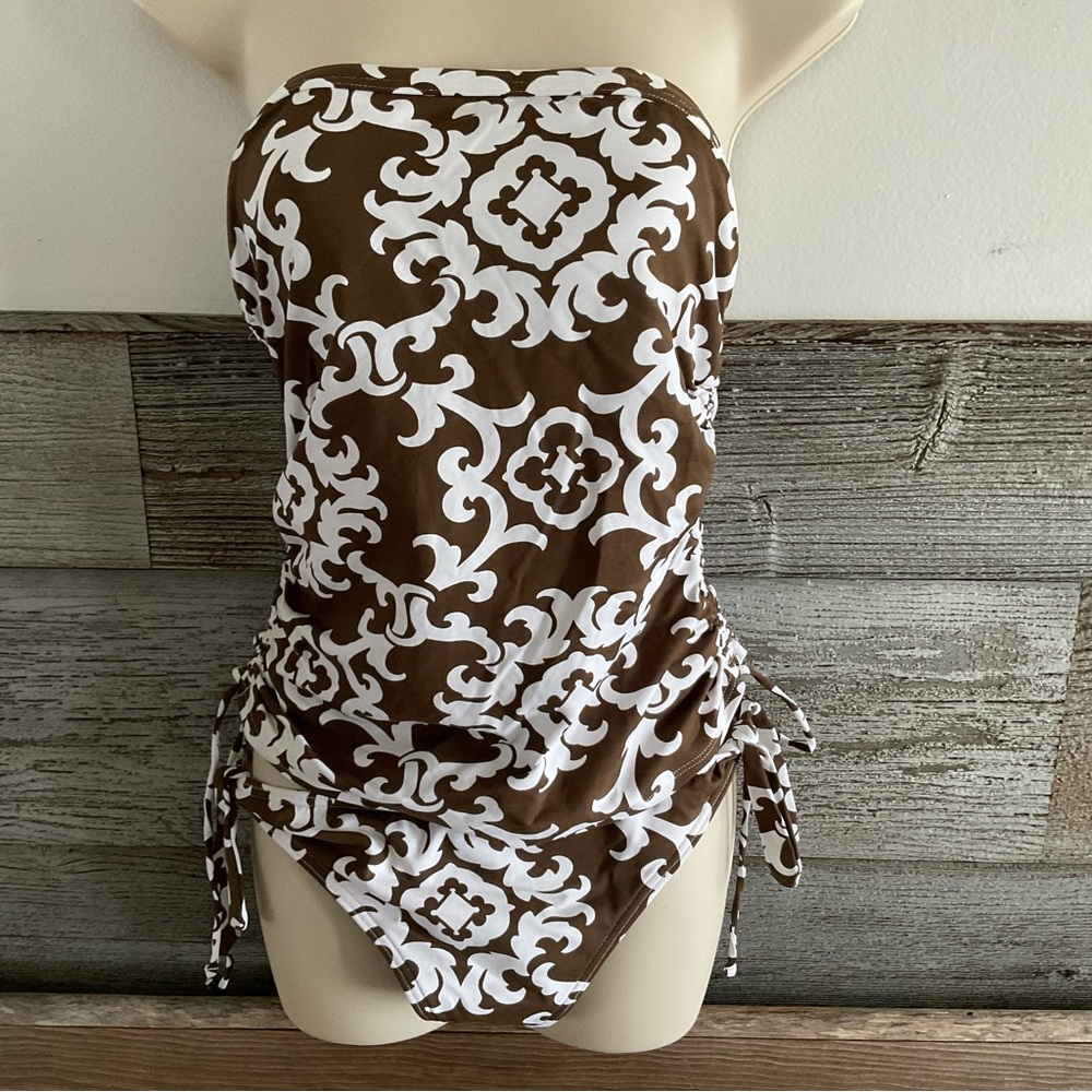 Tommy Bahama strapless ruched tankini set size Large